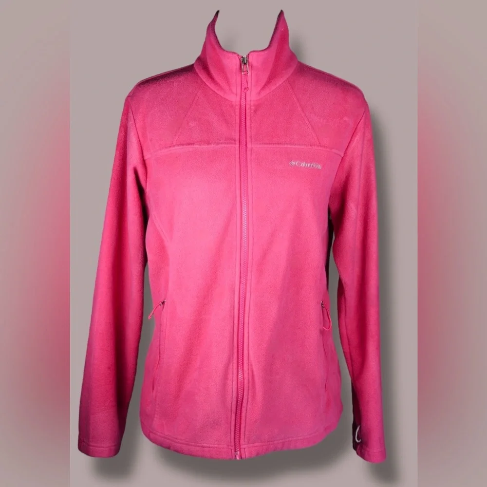 Columbia Women’s Pink Fleece Full Zip Jacket L – Style
